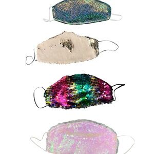 Set of 4 Sequin Face Masks